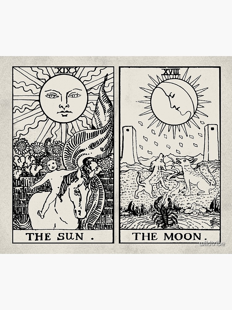 Discover The Sun and Moon Tarot Cards Premium Matte Vertical Poster
