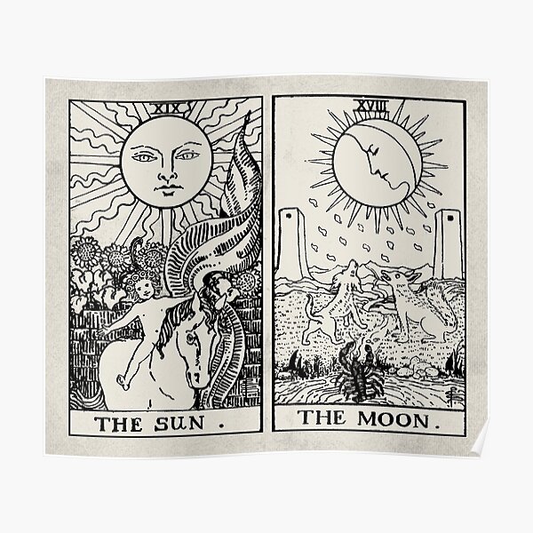“The Sun and Moon Tarot Cards” Poster for Sale by wildtribe | Redbubble