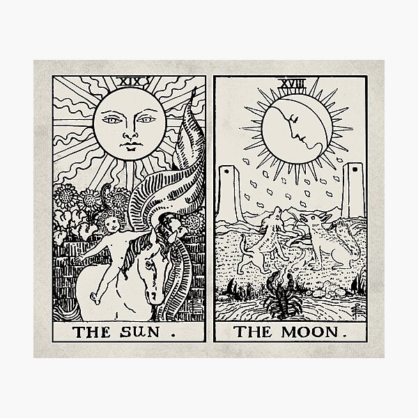 The Sun and Moon Tarot Cards Photographic Print