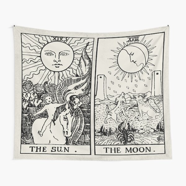 The Sun and Moon Tarot Cards Tapestry
