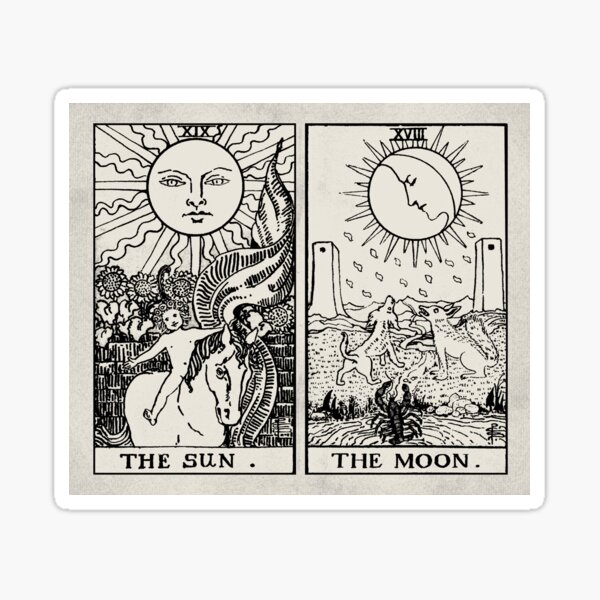 Vista previa del artículo con la obra «El Sol y la Luna Tarot Cards», diseñado y vendido por wildtribe.