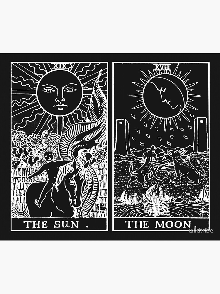 The Sun and Moon Tarot Cards | Pearl & Obsidian by wildtribe