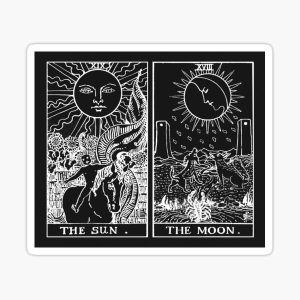 Vista previa del artículo con la obra «El sol y la luna Tarot Cards | Perla y obsidiana», diseñado y vendido por wildtribe.