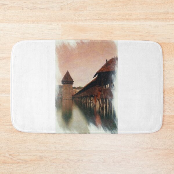 Item preview, Lucerne Cityscape Digital Art Oil Print 4 designed and sold by DiFigianoPhoto.