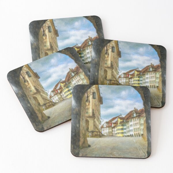 Item preview, Cityscape of Will in St. Gallen oil painting 1 designed and sold by DiFigianoPhoto.