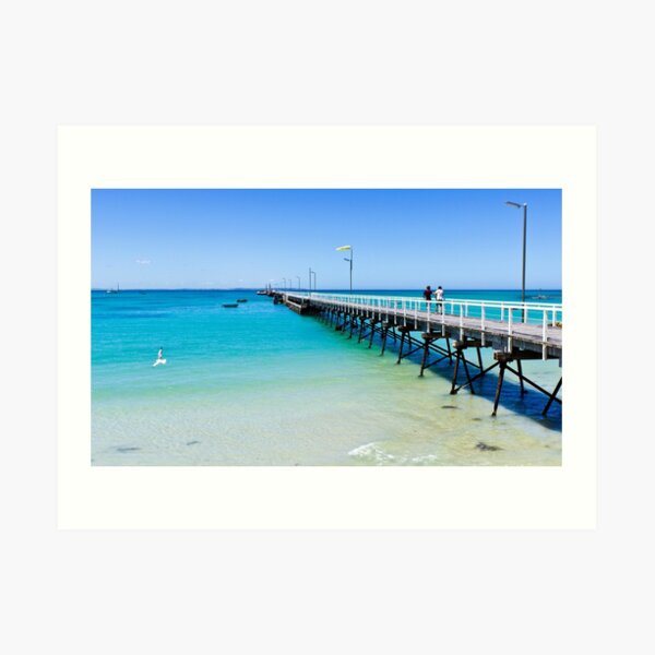 Beachport Jetty on a perfect day, South Australia Art Print