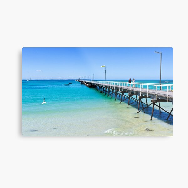 Beachport Jetty on a perfect day, South Australia Metal Print