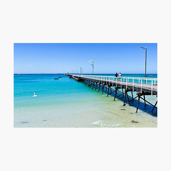 Beachport Jetty on a perfect day, South Australia Photographic Print