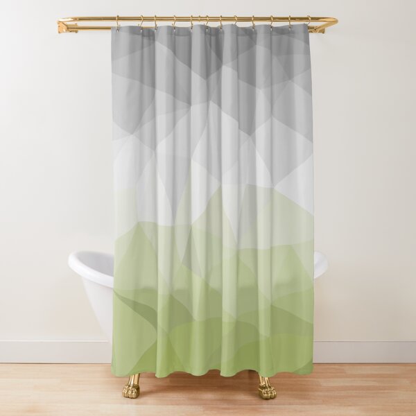 green and grey polygon Shower Curtain