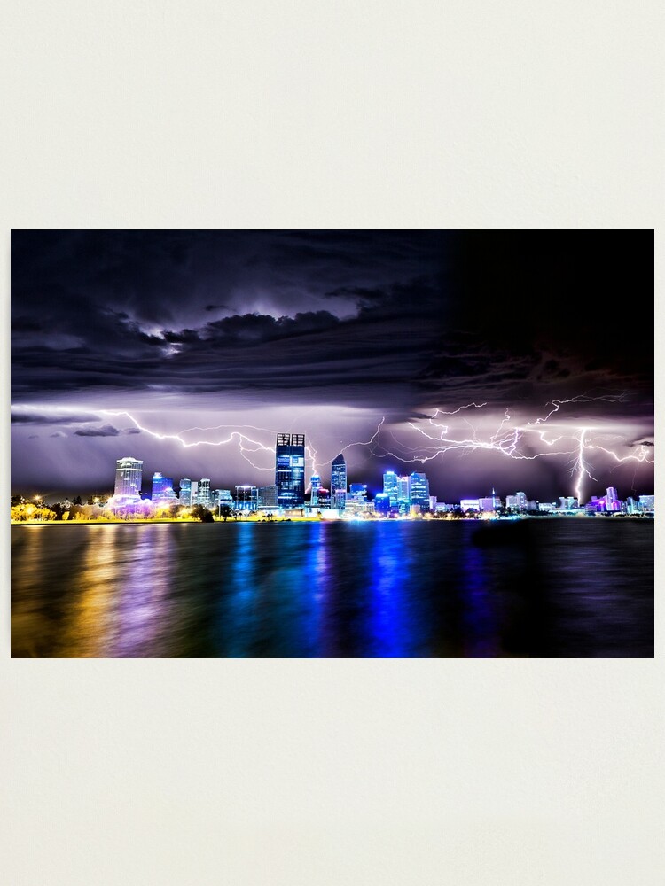 Alternate view of Perth Lightning Storm Photographic Print