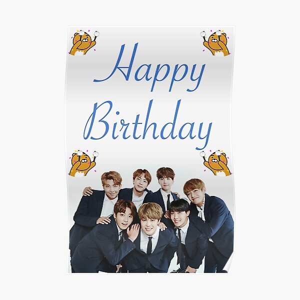 Poster Bts Joyeux Anniversaire Par Wwshd Redbubble
