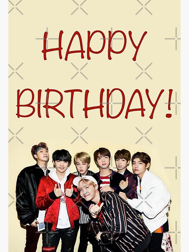 " Happy Birthday card BTS kpop bangtan 2" Metal Print by Michiyo-goods