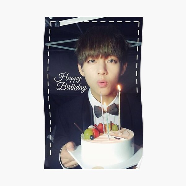 Poster Carte De Joyeux Anniversaire Bts Kpop Bangtan 3 Par Michiyo Goods Redbubble
