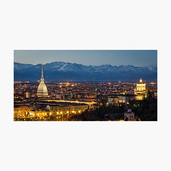 Turin (Torino), night panorama Photographic Print
