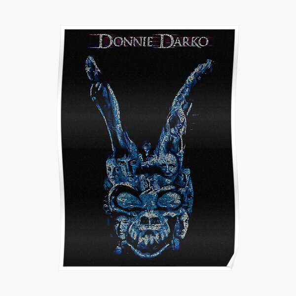 Text Portrait of Donnie Darko poster with full script of Donnie Darko Poster