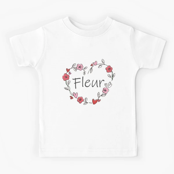 T-shirt F&F Fille 5-6 Ans Blanc Coton – Manches Courtes, Motif Fleuri – Très Bon état