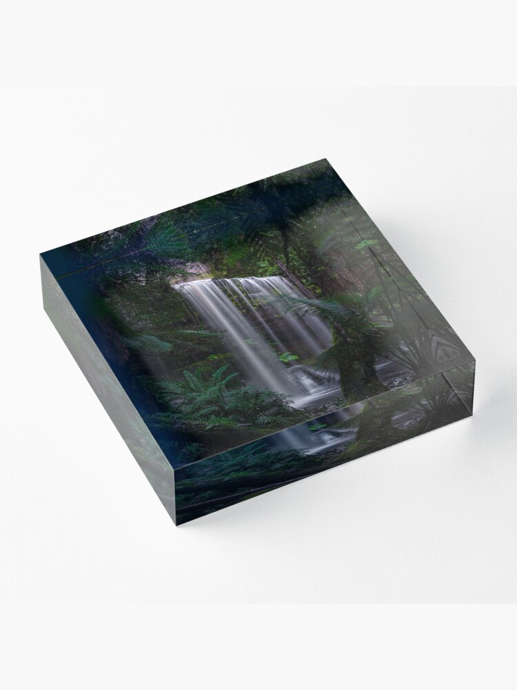 Alternate view of Russell Falls, Tasmania Acrylic Block