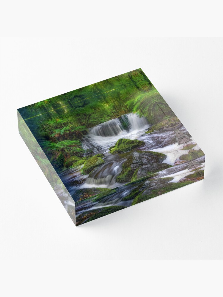 Alternate view of Horseshoe Falls, Tasmania Acrylic Block