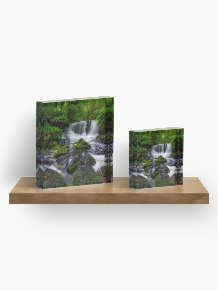 Alternate view of Horseshoe Falls, Tasmania Acrylic Block