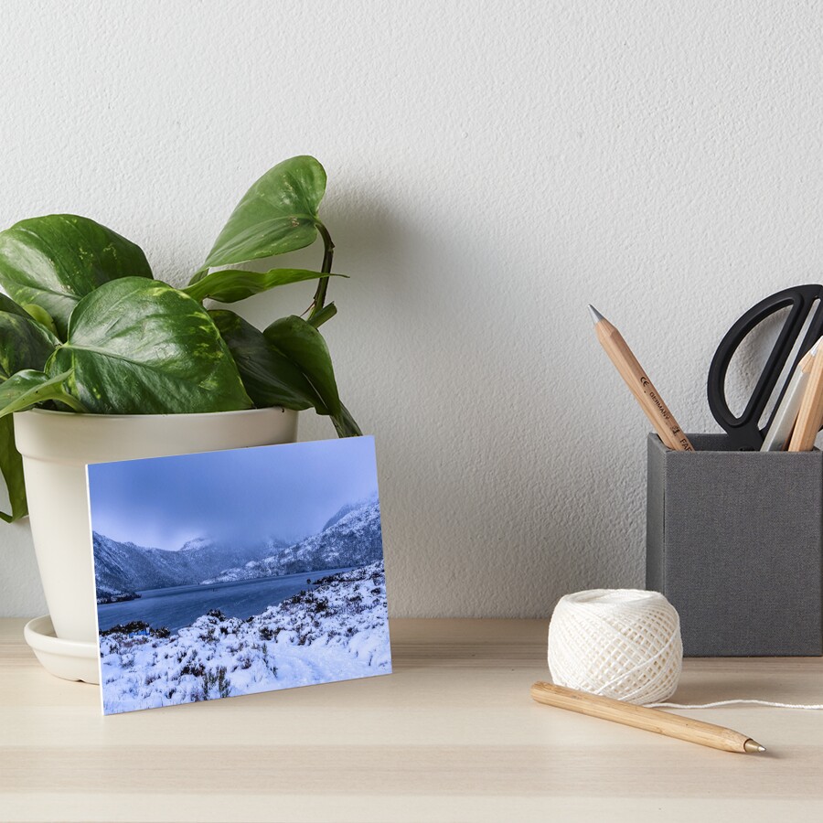 Dove Lake in the Snow Art Board Print