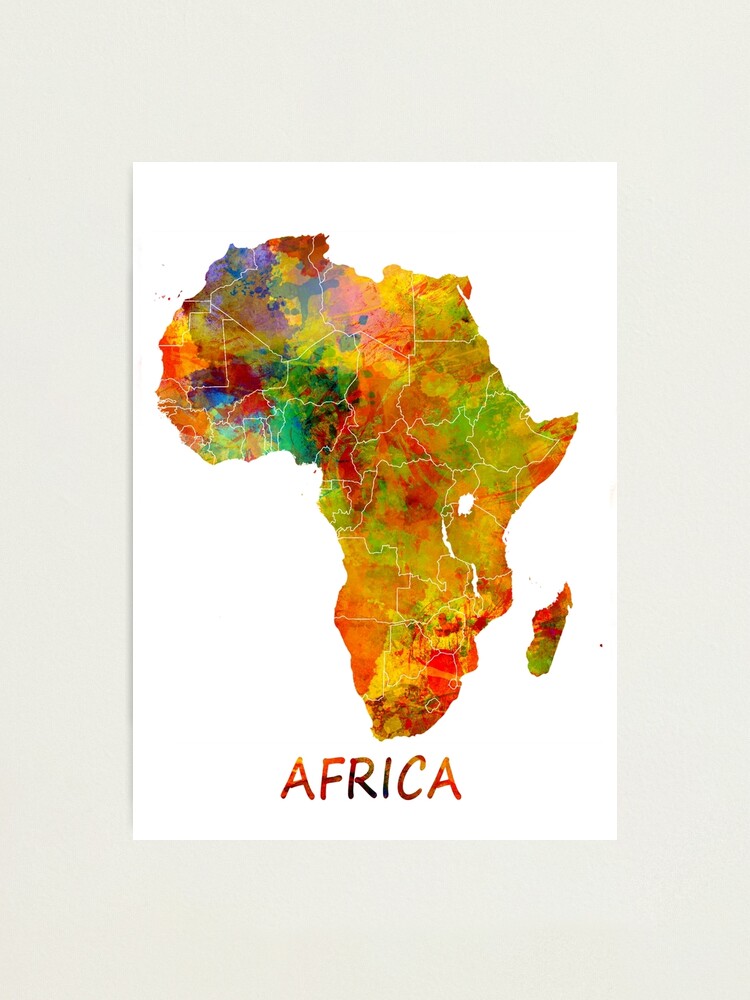 Alternate view of Africa map #africa #map Photographic Print