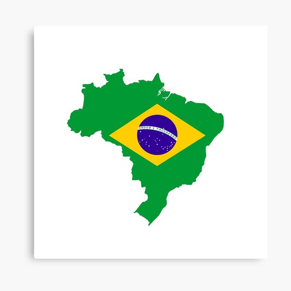 brazilian Illustration with map country shape and flag with