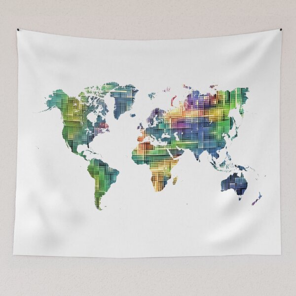 Item preview, Map of the world geometric #map #worldmap designed and sold by JBJart.