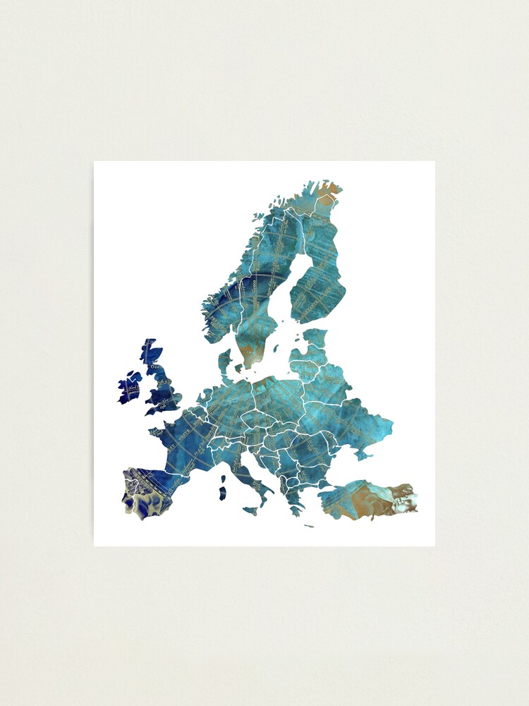 Alternate view of Europe Map wind #europe #map Photographic Print