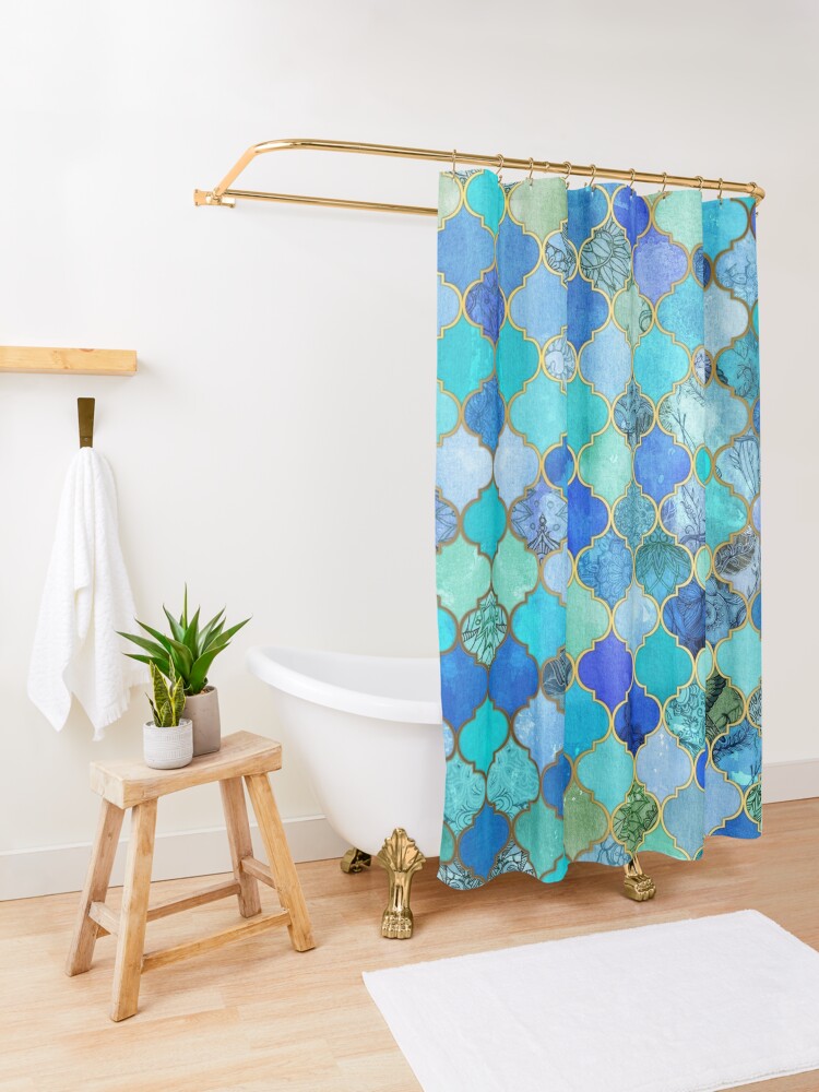 Louis Vuitton Blue Jade Monogram Bathroom Set With Shower Curtain