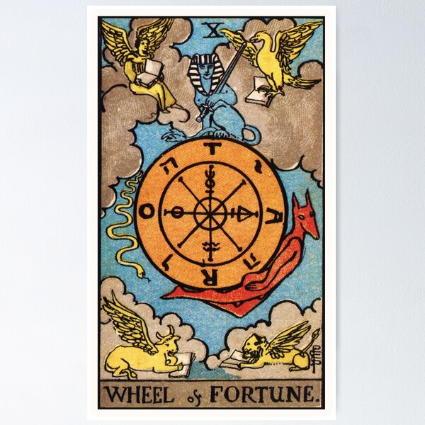Item preview, X. Wheel of Fortune Tarot Card designed and sold by wildtribe.