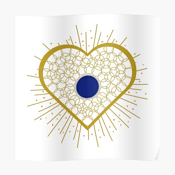 Jewellery heart with blue centre Poster