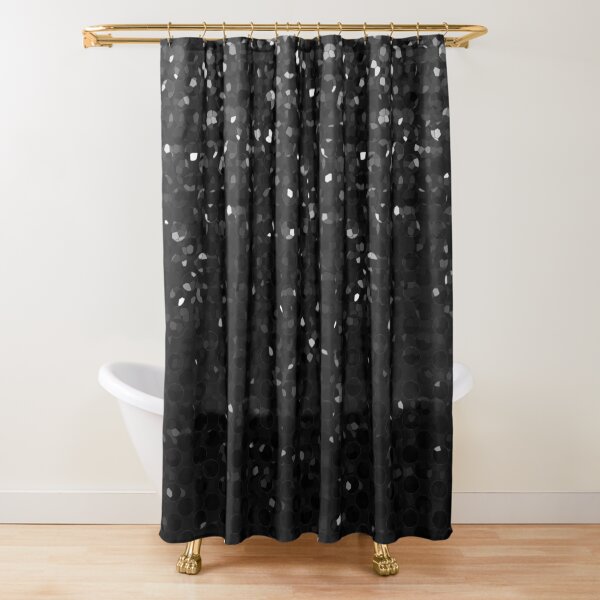 Black Crystal Bling Strass G283 Shower Curtain