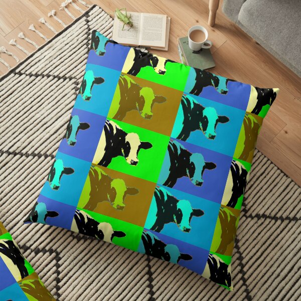 Warhol style cows Floor Pillow