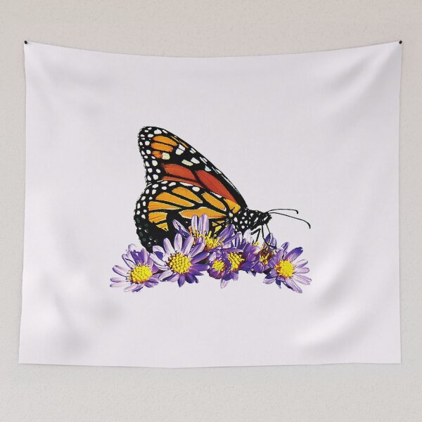 Item preview, Mariposa Monarca en Asters Púrpura designed and sold by Susan Savad.