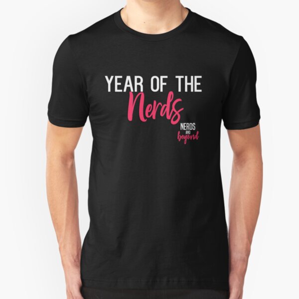 Year of the Nerds (White Text) Slim Fit T-Shirt