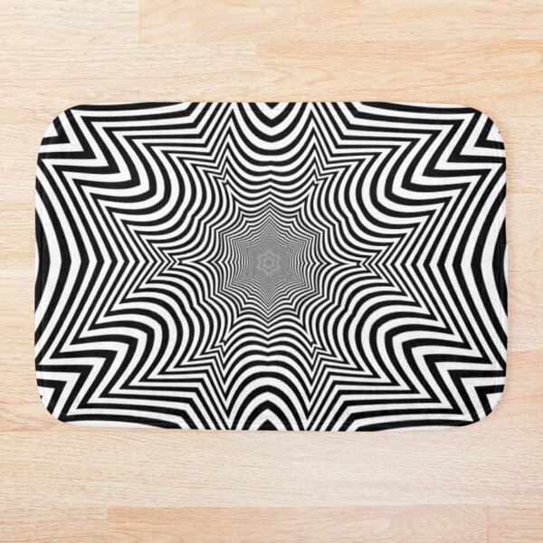 #Illusion, #pattern, #vortex, #hypnosis, abstract, design, twist, art, illustration, psychedelic Bath Mat