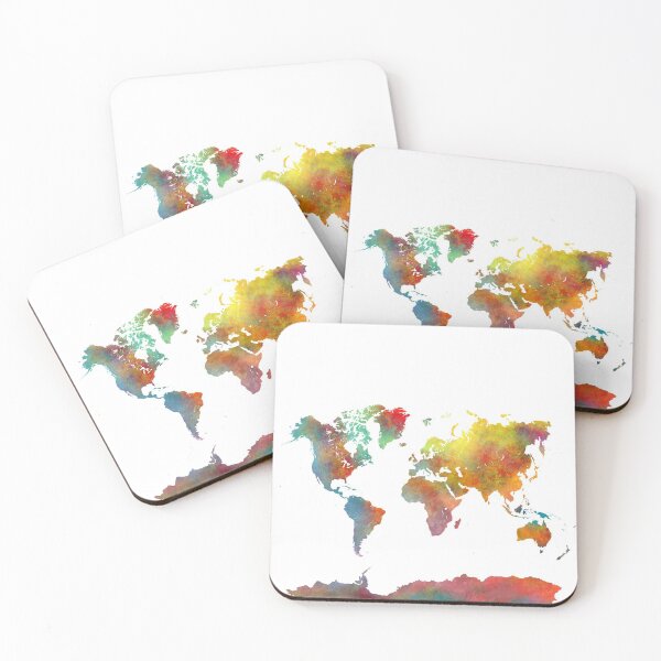 Item preview, World Map colored designed and sold by JBJart.