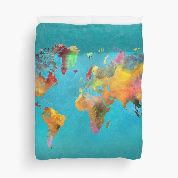 Item preview, World map blue designed and sold by JBJart.