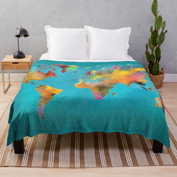 Item preview, World map blue designed and sold by JBJart.