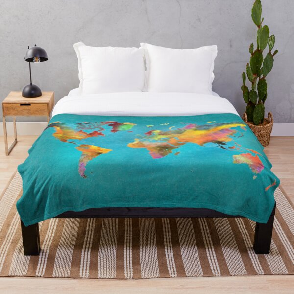 Item preview, World map blue designed and sold by JBJart.