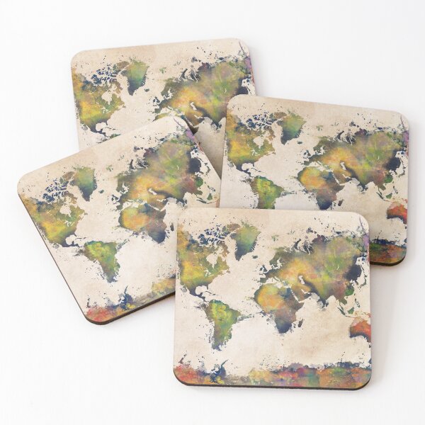 Item preview, World Map green splash designed and sold by JBJart.