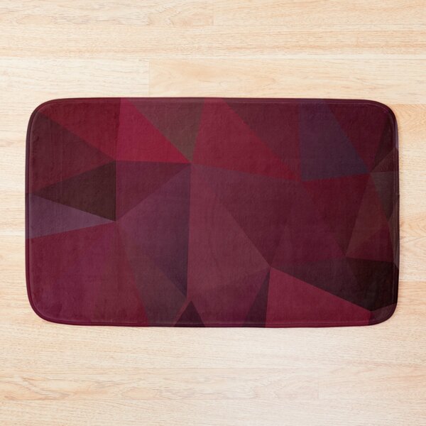 Item preview, Abstract print geometrical pattern of triangles polygon. Fabric design in marsala red colors designed and sold by fuzzyfox.