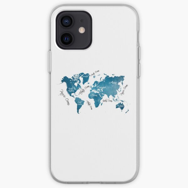World Map blue iPhone Soft Case