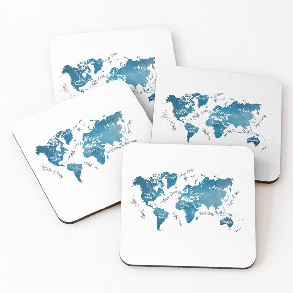 Item preview, World Map blue designed and sold by JBJart.