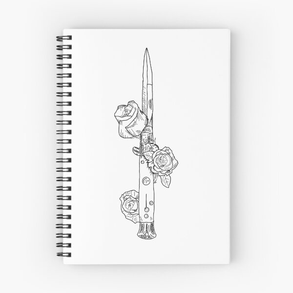 Item preview, Switch Blade And Roses | Digital Linework Illustration designed and sold by LeadBlackLines.