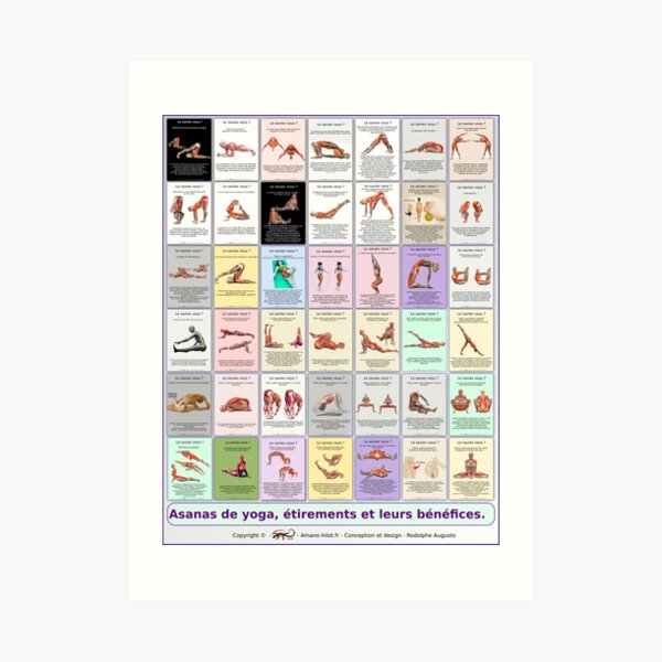 Board "Global Asanas" 42 postures and stretching Art Print