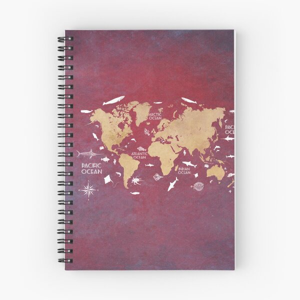 Item preview, Oceans Life World Map red designed and sold by JBJart.
