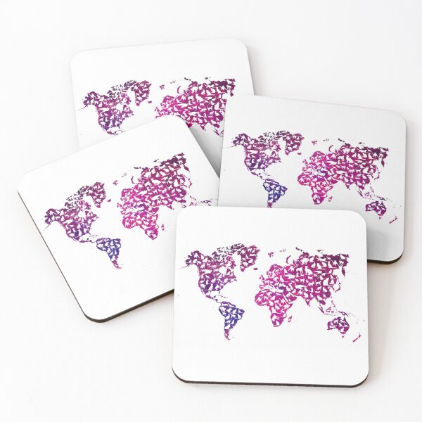 Item preview, Cats world map purple designed and sold by JBJart.