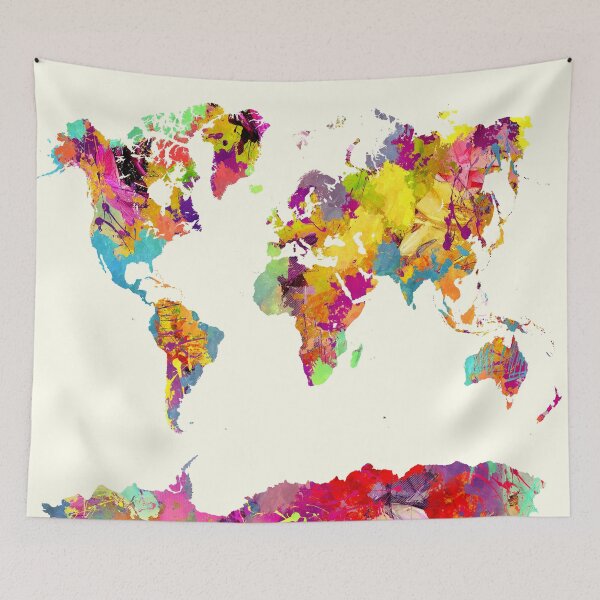 Item preview, world map color designed and sold by JBJart.