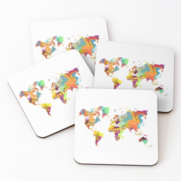 Item preview, world map color designed and sold by JBJart.